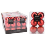 SET 6 BOLAS NAVIDAD ROJO 8CM
