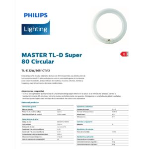 Philips MASTER TL-E Circular Super 80 22W/865 1CT/12
