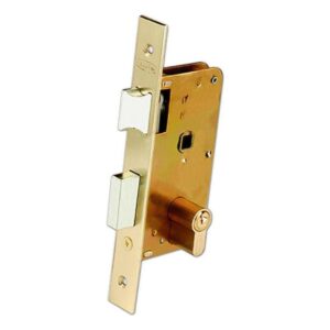 Cerradura de embutir EZCURRA 3100/40 frontal esmaltado con frente redondo