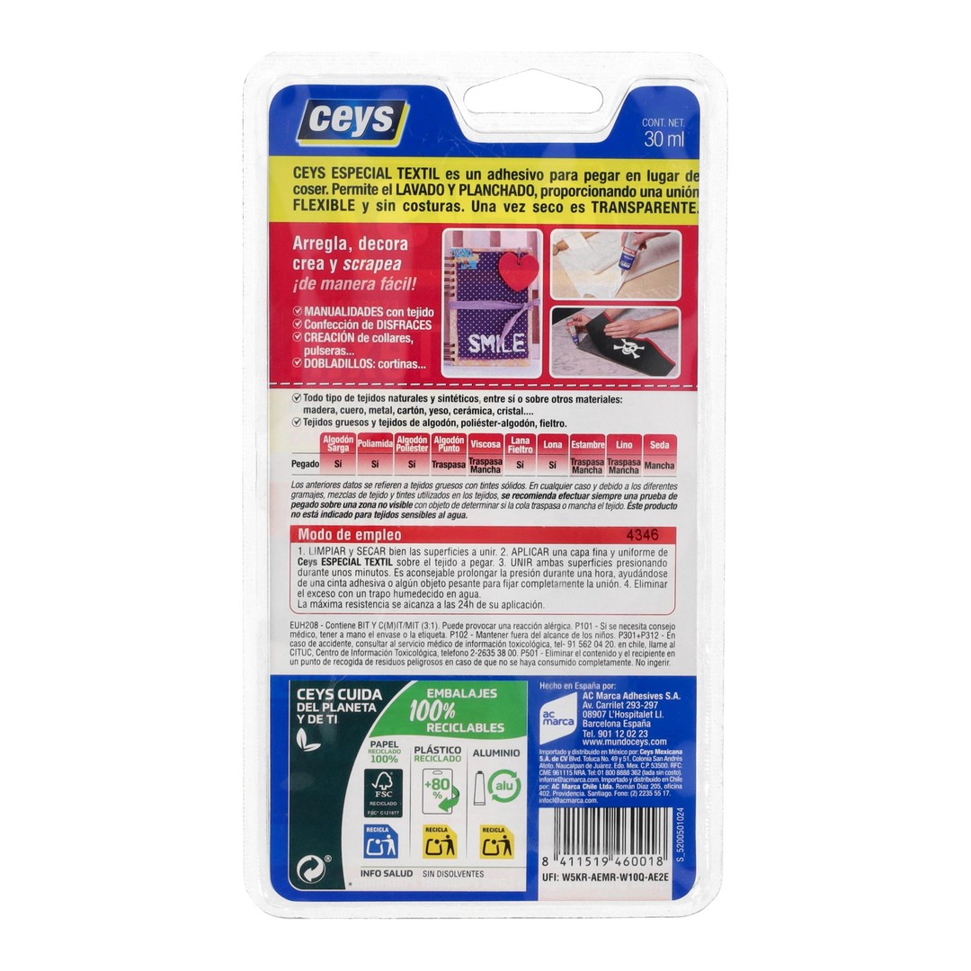Adhesivo para tejidos Ceys Especial Textil 30 ml