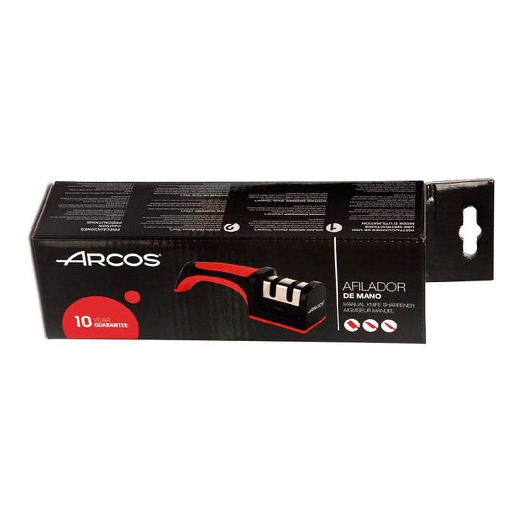 Afilador de cuchillos Arcos 610600 con mango rojo y negro - caja