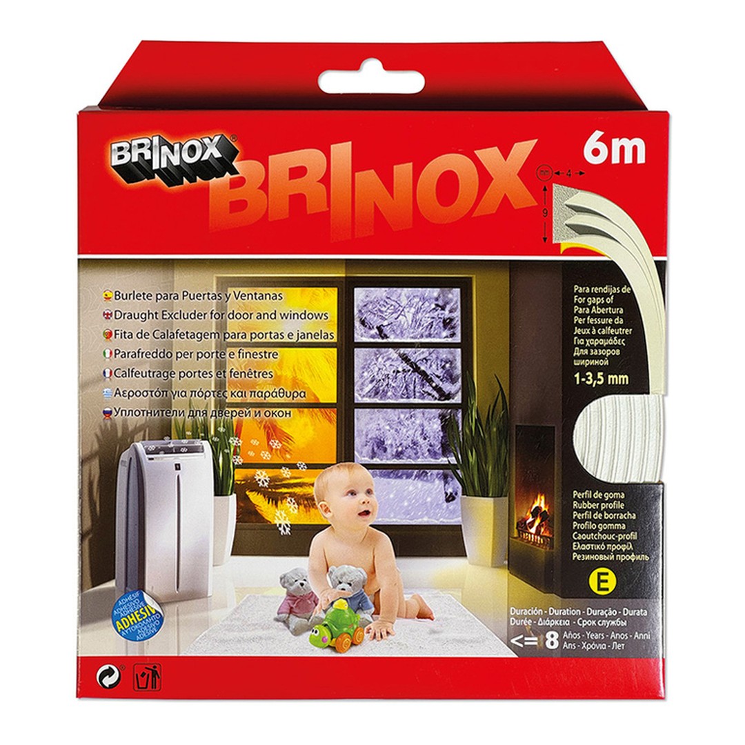 Burlete adhesivo Brinox tipo E blanco 6 m caja