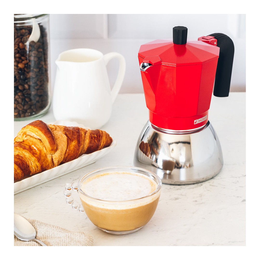 Cafetera italiana de inducción Monix Induction Inox Red
