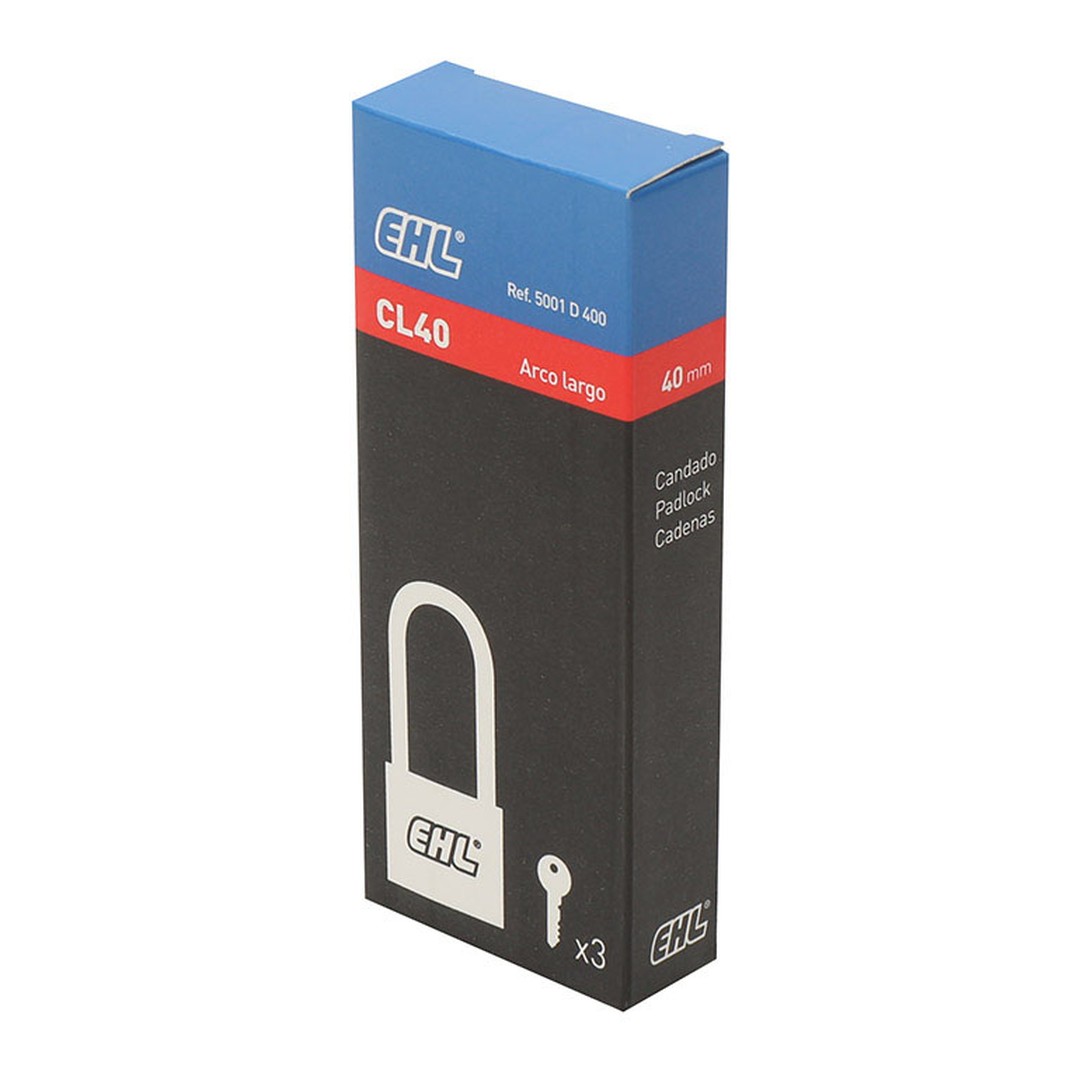 Candado de latón EHL serie CL arco largo en caja