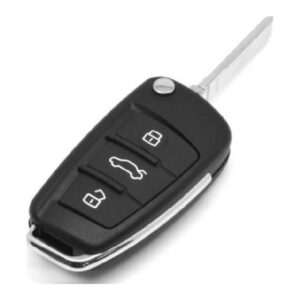 Carcasa llave plegable 3 botones Audi espadín HU66