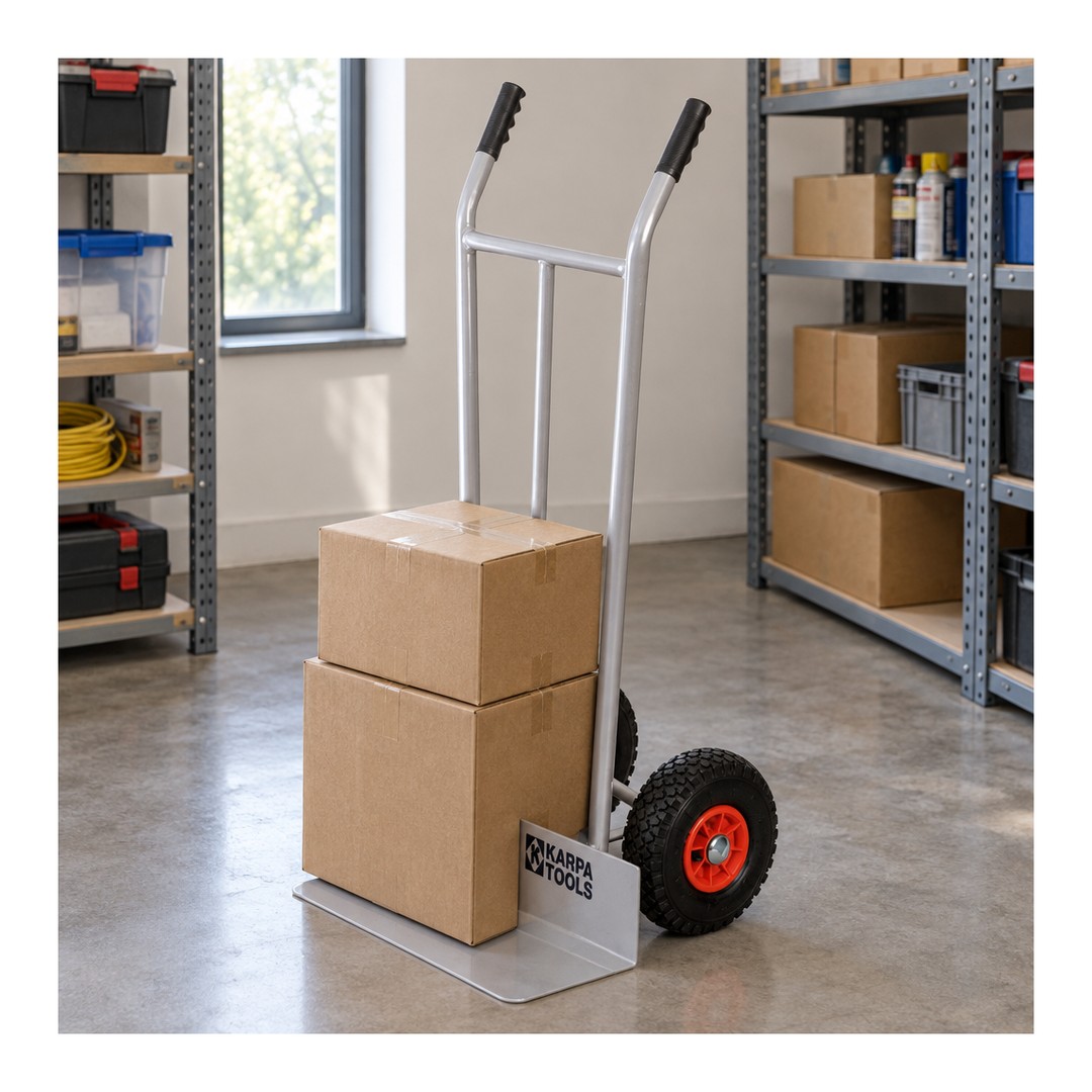 Carretilla de almacén ligera Karpa Tools 300 kg rueda neumática