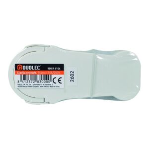 Clavija de enchufe plana DUOLEC 16 A salida lateral blanca