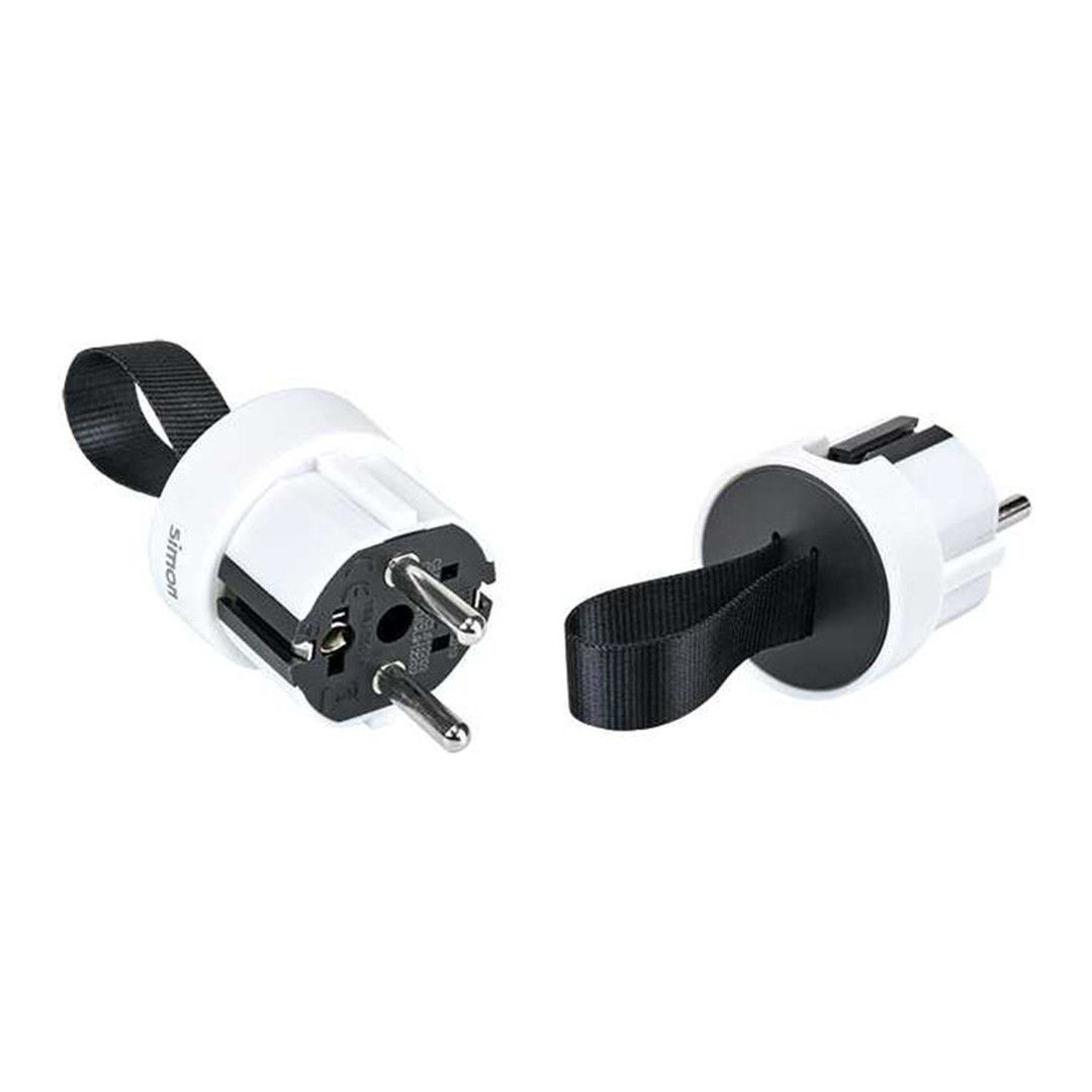 Clavija extraplana Simon 16A salida lateral easy-pull