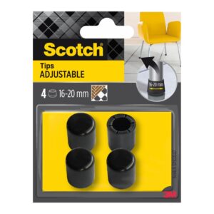 Conteras ajustables 3M Scotch negras para patas 4 uds Ø 16-20 mm