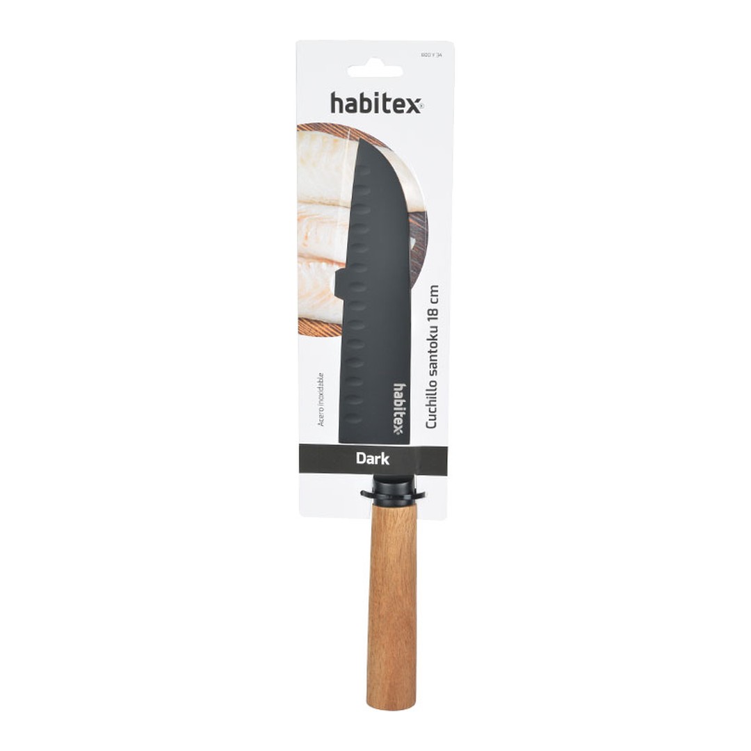 Cuchillo Santoku Habitex Dark 18 cm en blíster