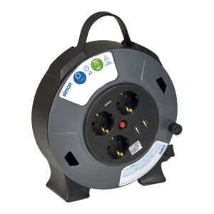 Enrollacable doméstico Simon 3 tomas y 2 USB-A 5 m