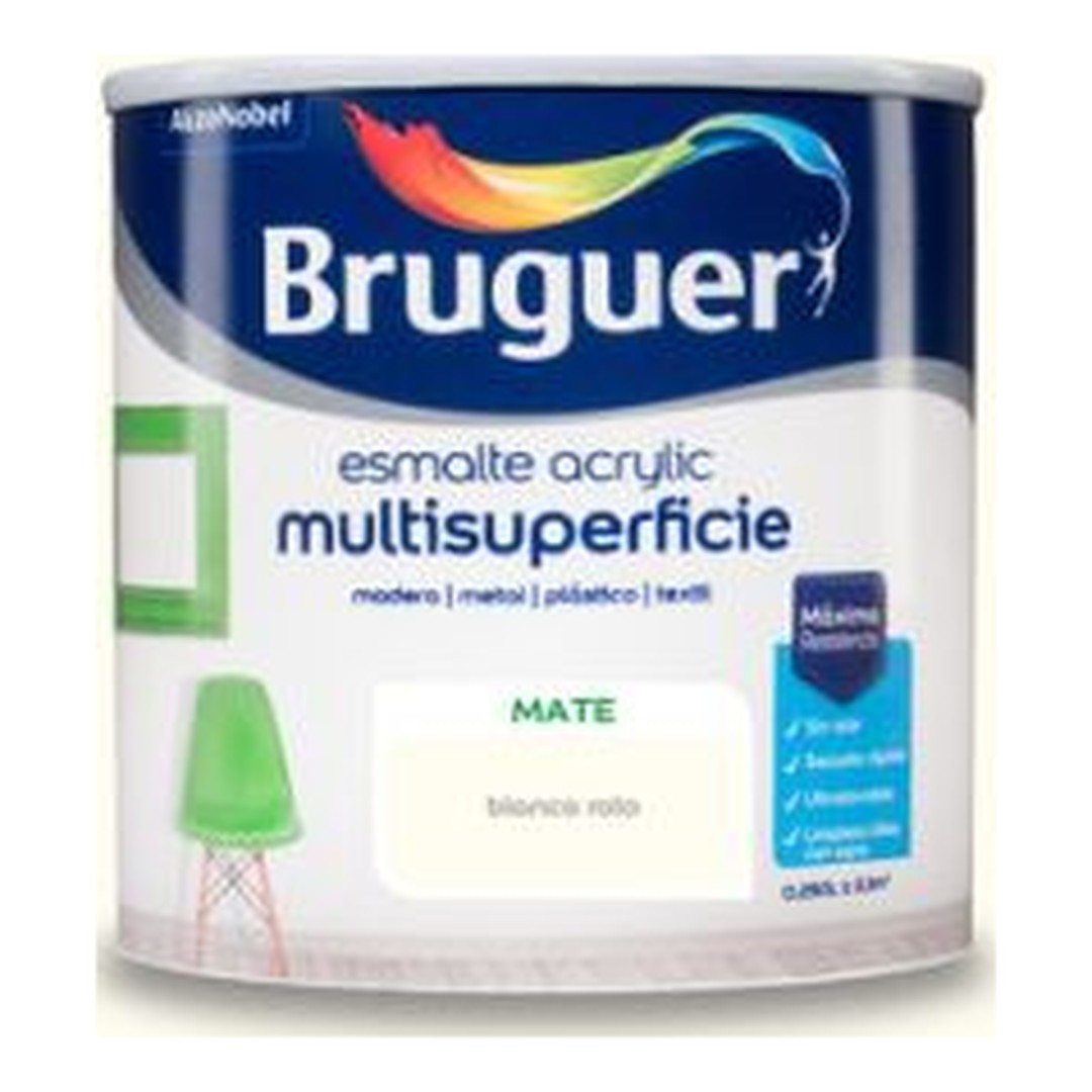 Esmalte acrílico Bruguer Multisuperficie Mate Blanco Roto 250 ml