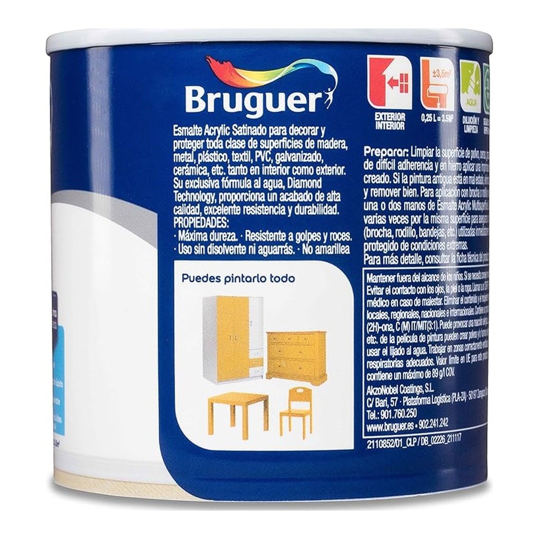 Esmalte acrílico Bruguer Multisuperficie Satinado 250 ml