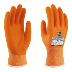 Guante de trabajo 3L Microfluor OR S-1002 nitrilo naranja