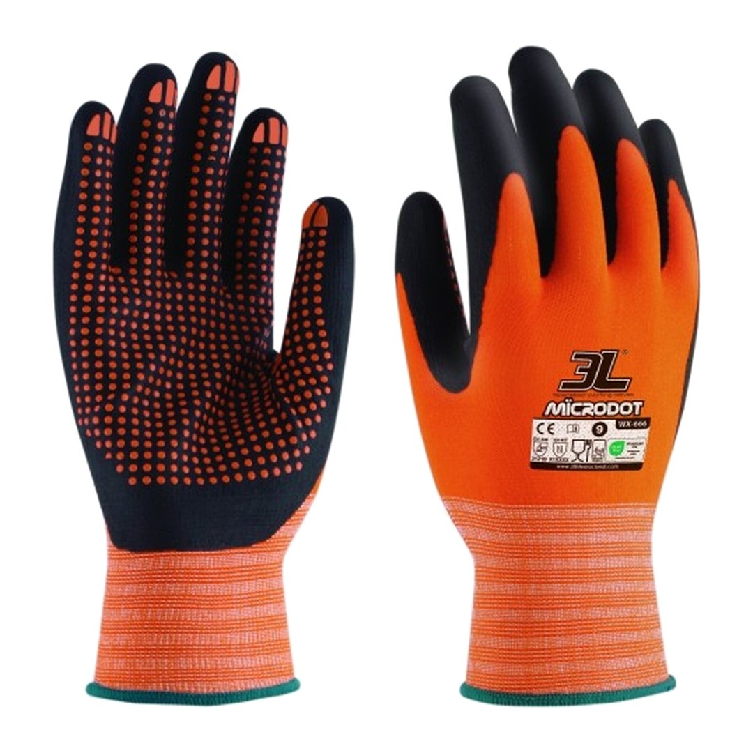 Guantes nilón sin costuras 3L WX-666 Microdot