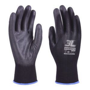 Guantes poliéster PU 3L EcoContact N A-2000 negro