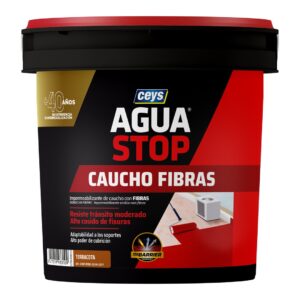 Impermeabilizante Ceys AguaStop Caucho Fibras 1 kg terracota
