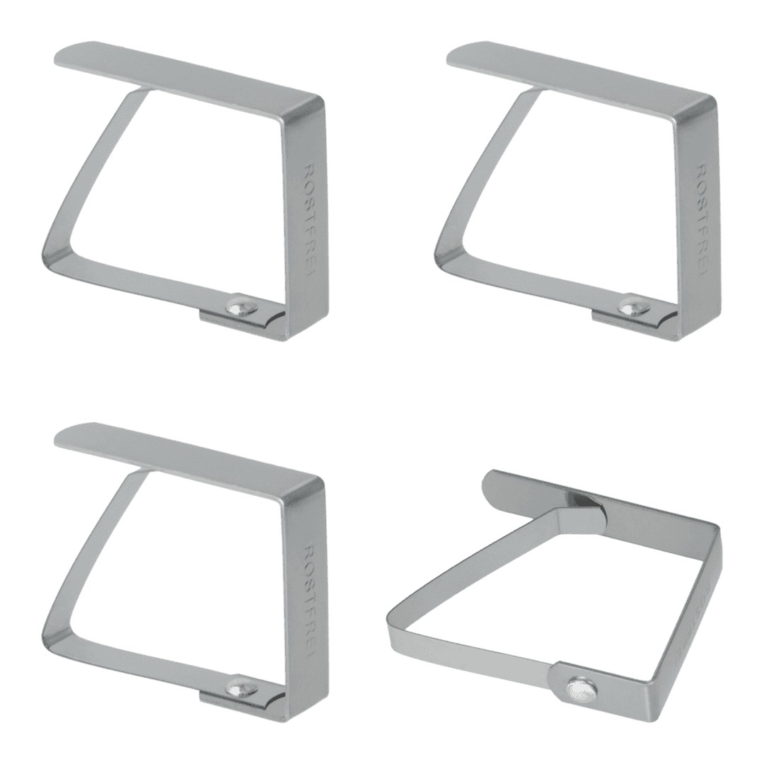 Juego 4 pinzas sujetamanteles Metaltex acero inoxidable