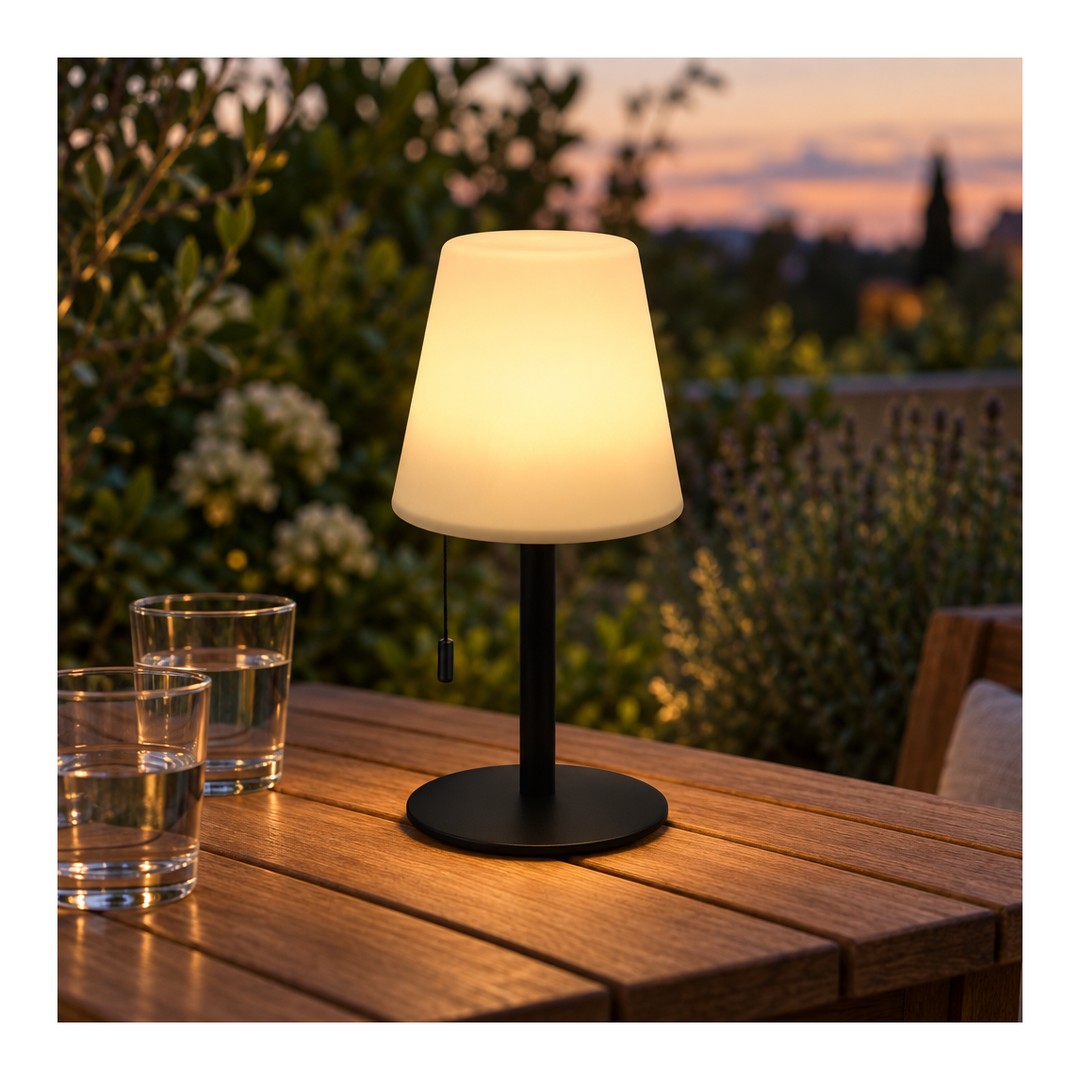 Lámpara de mesa recargable exterior LED RGB 16,5 x 30 cm