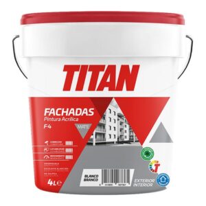Pintura acrílica fachadas Titan F4 blanco mate 4 L