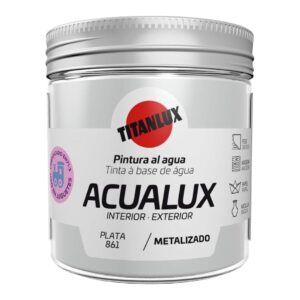 Pintura al agua Acualux Metalizado Plata 861 75 ml Titanlux