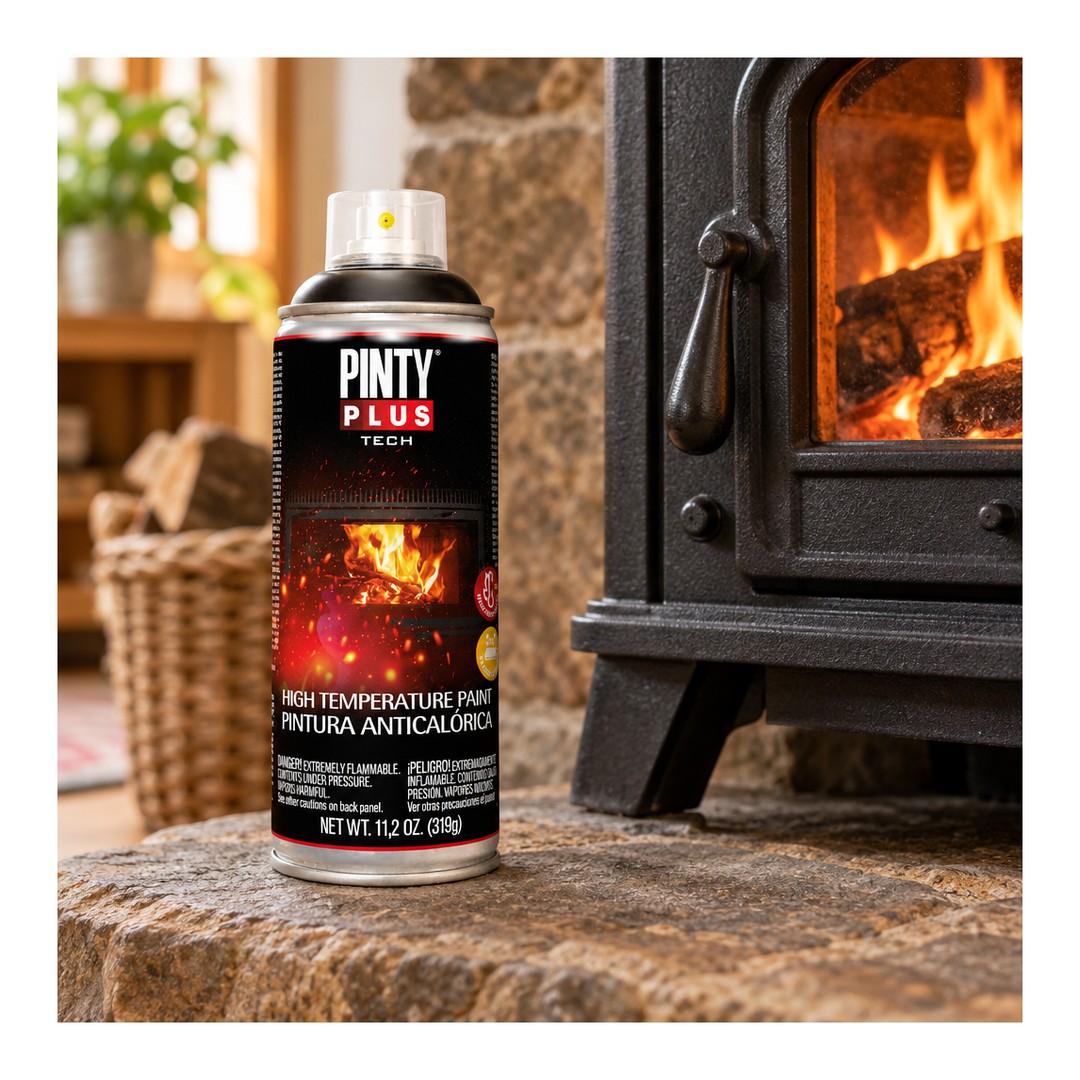 Pintura anticalórica en spray Pintyplus Tech A104 negro 400 ml