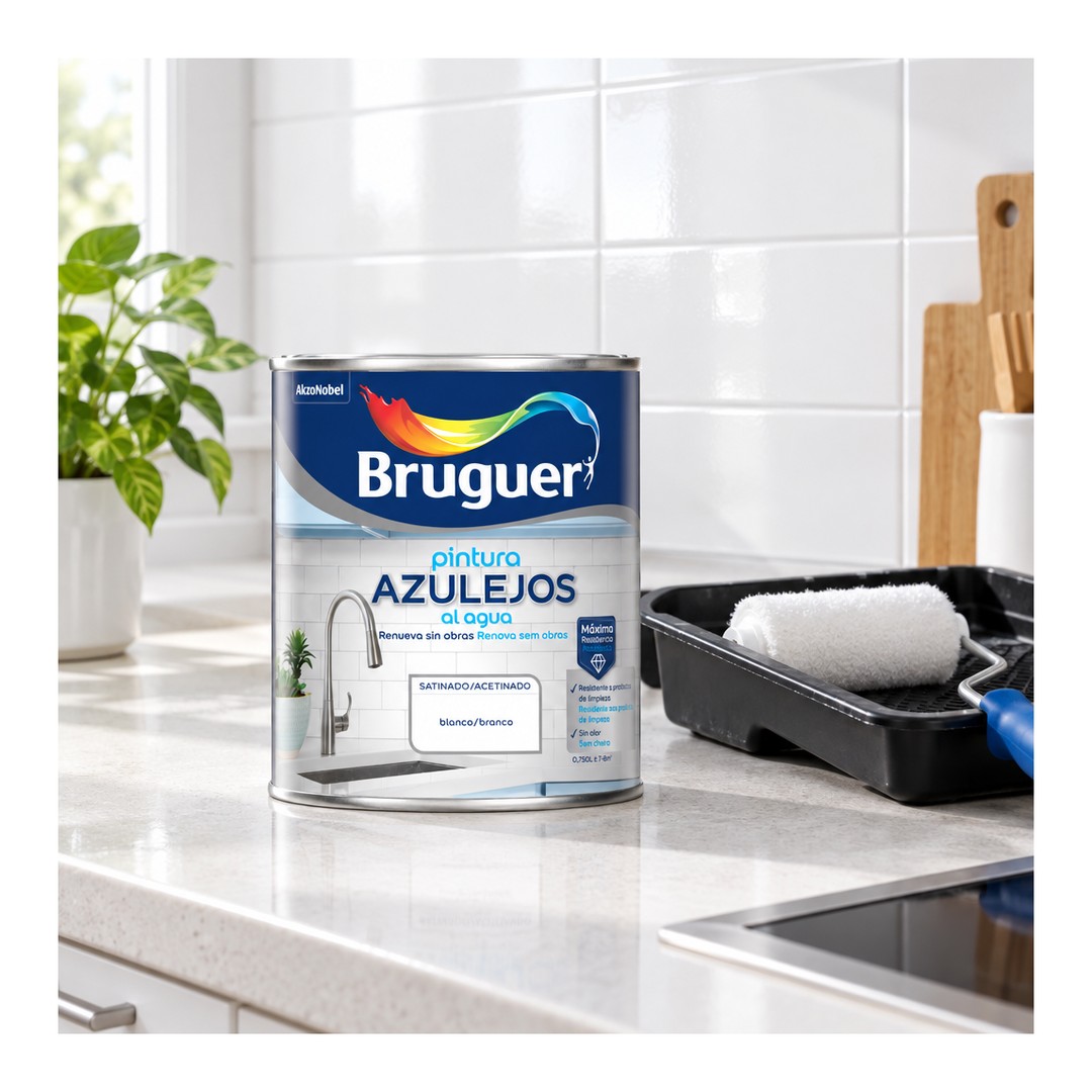 Pintura para azulejos al agua satinado Bruguer