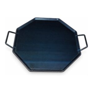 Plancha de asar octogonal de acero 4 mm con 2 asas