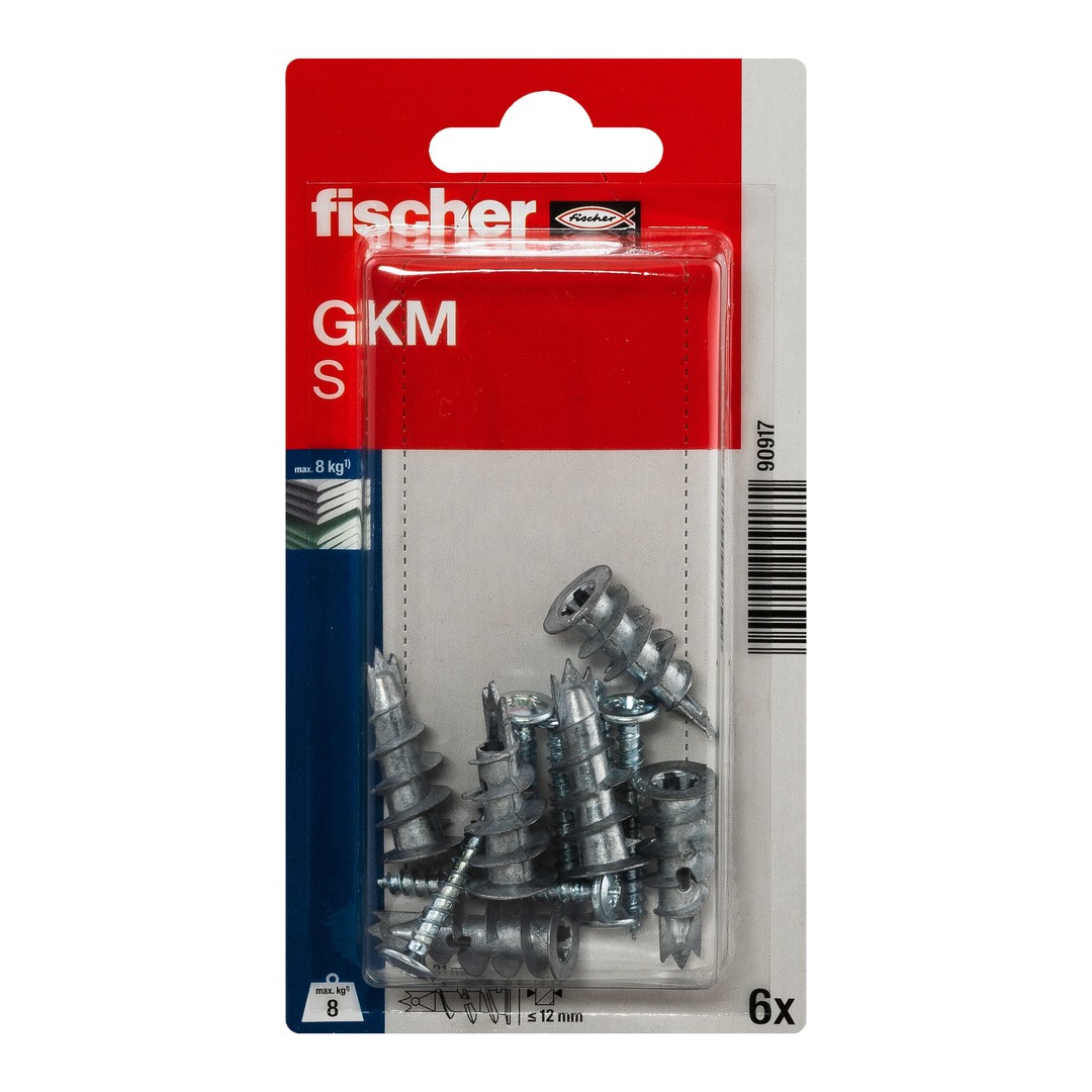 Taco metálico autoperforante para pladur Fischer GKM S 6 unidades