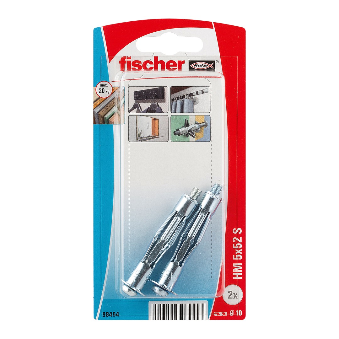 Taco metálico para huecos Fischer HM 5x52 S blíster 2 unidades