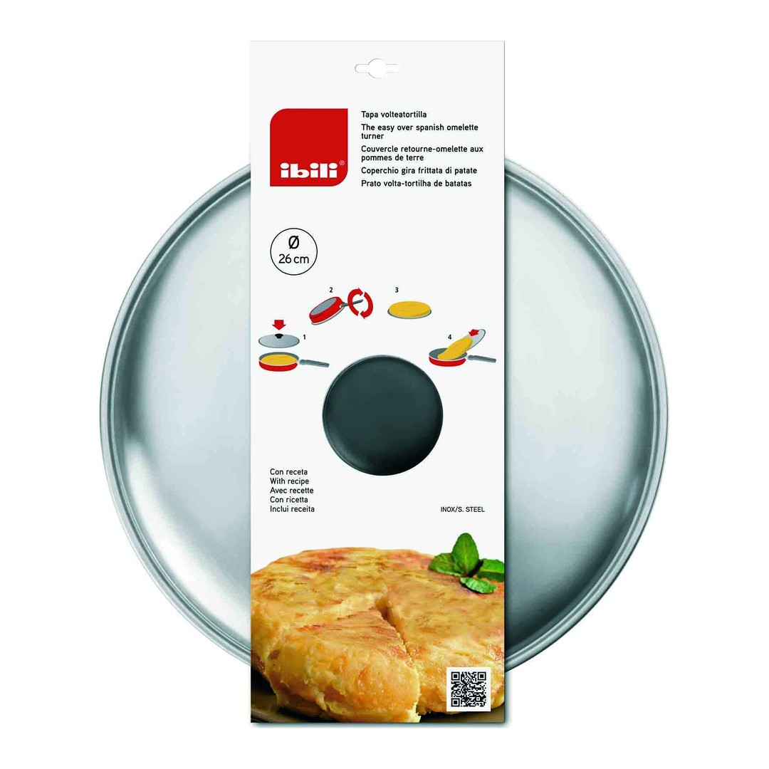 Tapa volteatortillas Ibili acero inoxidable 26 cm envase