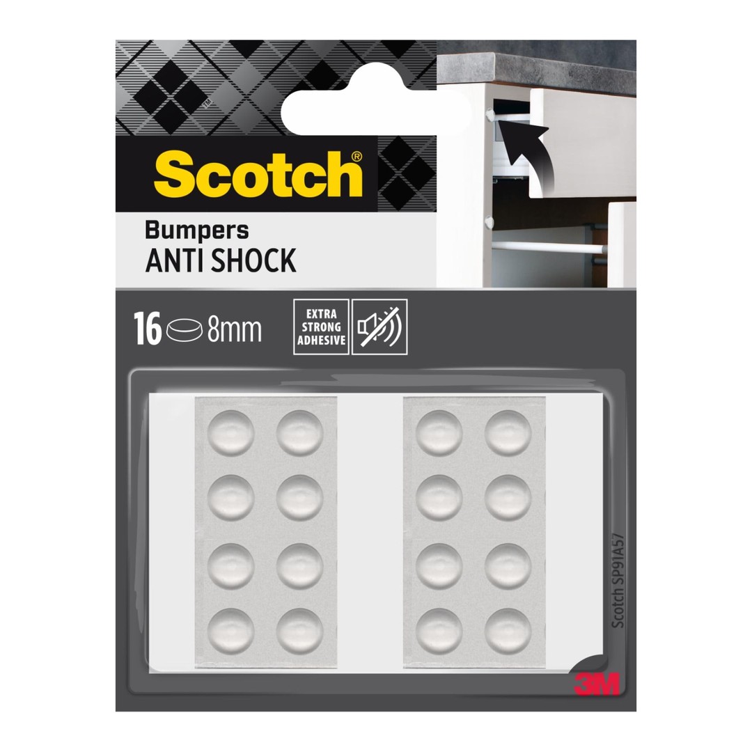 Topes antichoque Scotch SP91 transparentes 8 mm 16 unidades