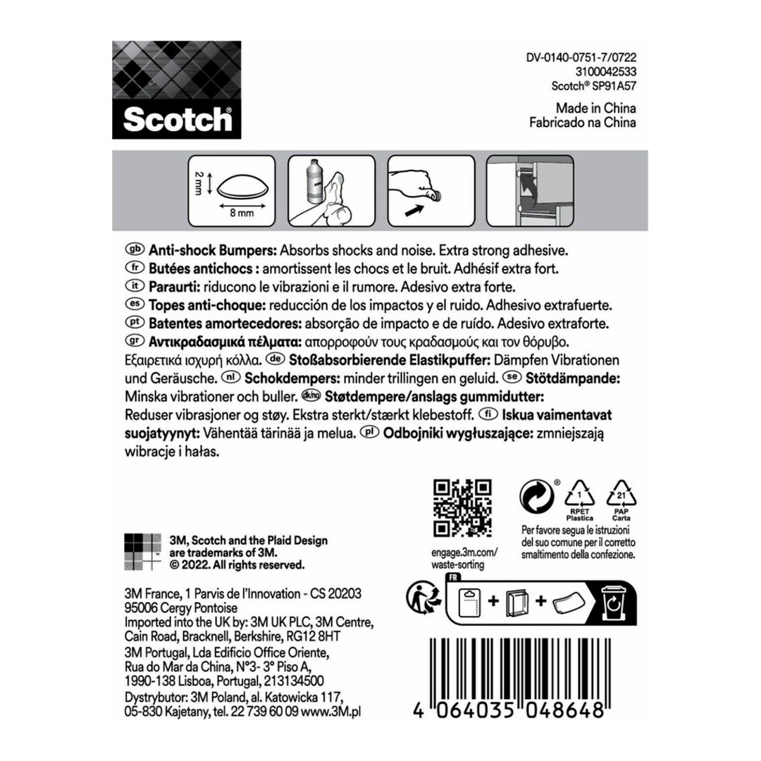Topes antichoque Scotch SP91 transparentes reverso del envase