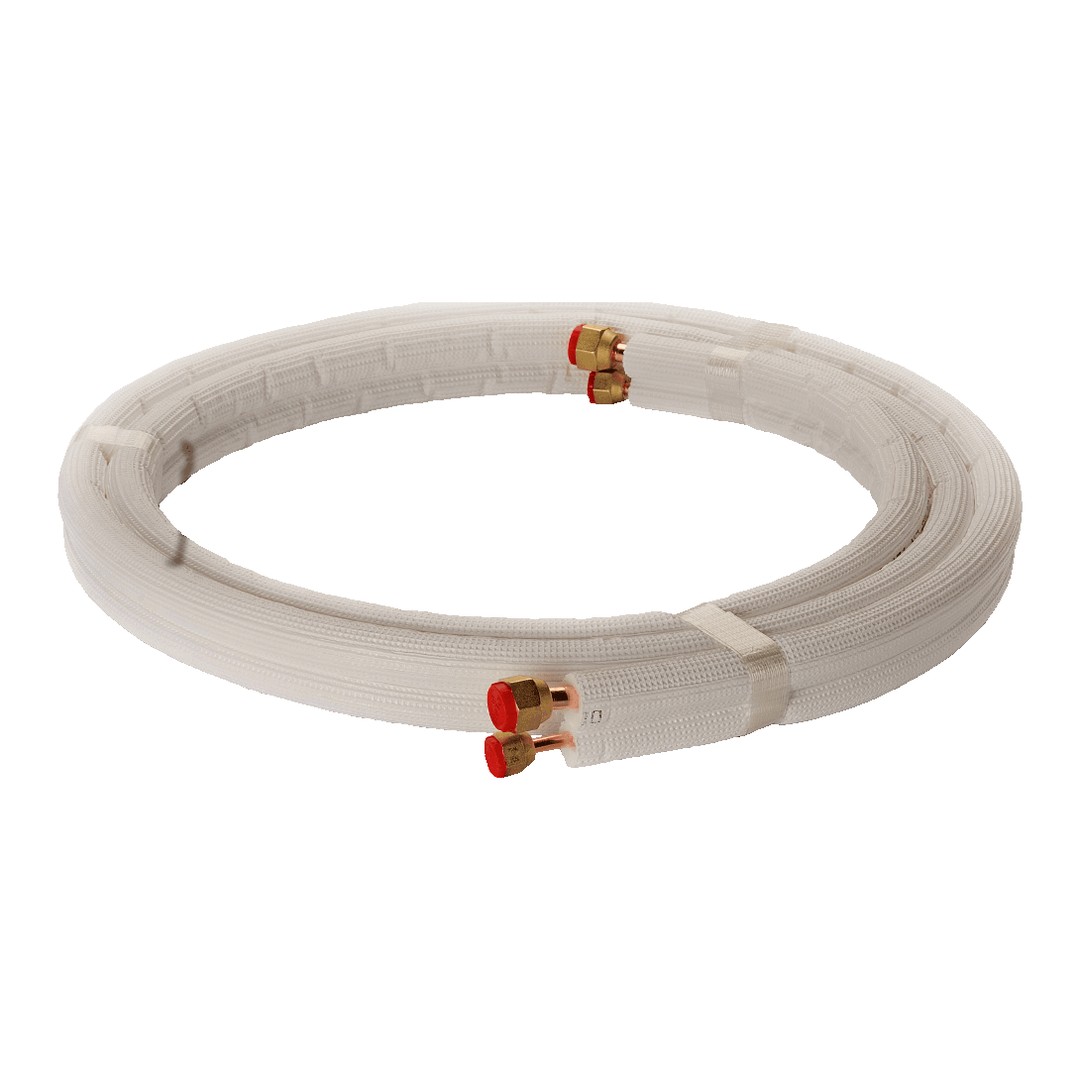 Tubo de cobre aislado doble 1/4 + 3/8 con tuercas Isoclima
