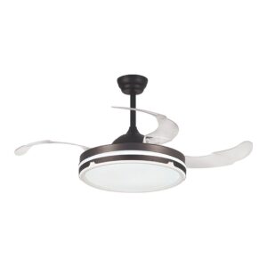 Ventilador de techo plegable Habitex 42BK con luz LED negro