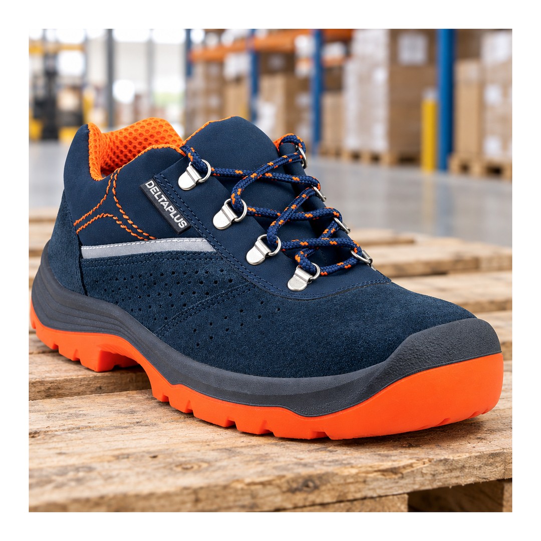 Zapato de seguridad Delta Plus Rimini4 S1P SR azul marino y naranja