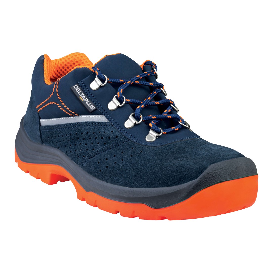 Zapato de seguridad Delta Plus Rimini4 S1P SR azul marino y naranja