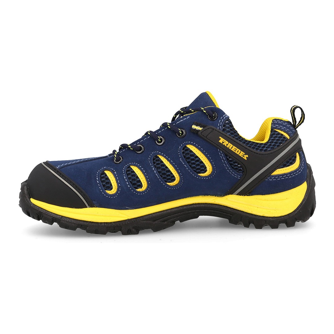 Zapato de seguridad Paredes Radio S1P azul marino y amarillo