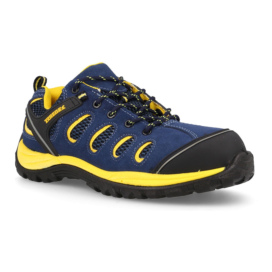 Zapato de seguridad Paredes Radio S1P azul marino y amarillo