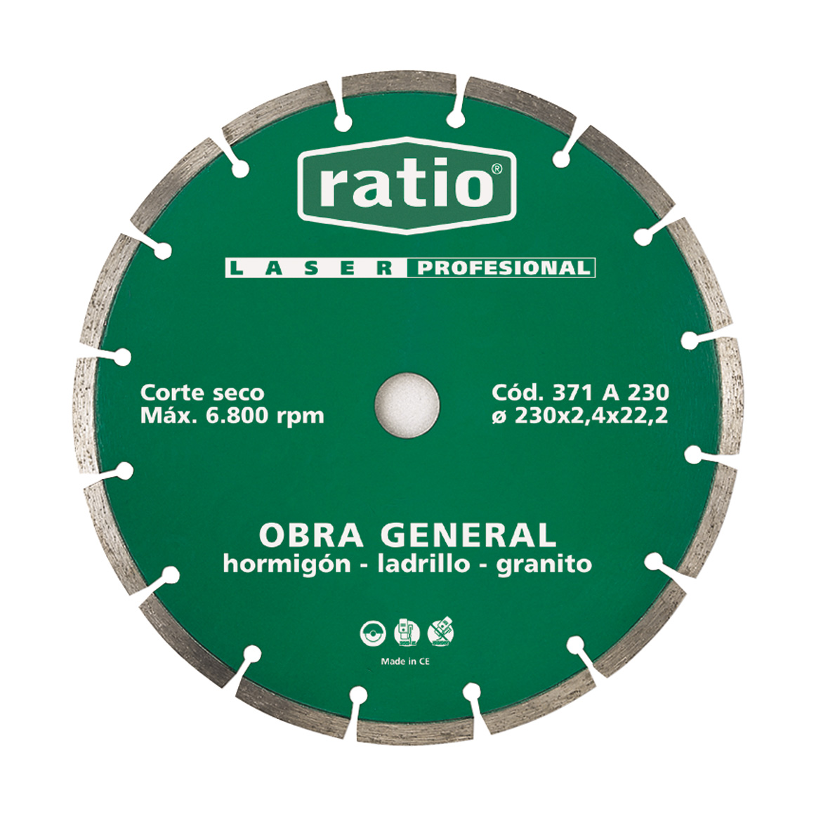 DISCO SEGMEN.OBRA GENER.115MM.RATIO