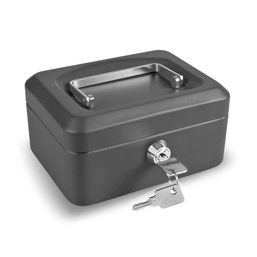 CAJA CAUDAL. C/BAN.NEGRO 15,2.x11,5x8cm.