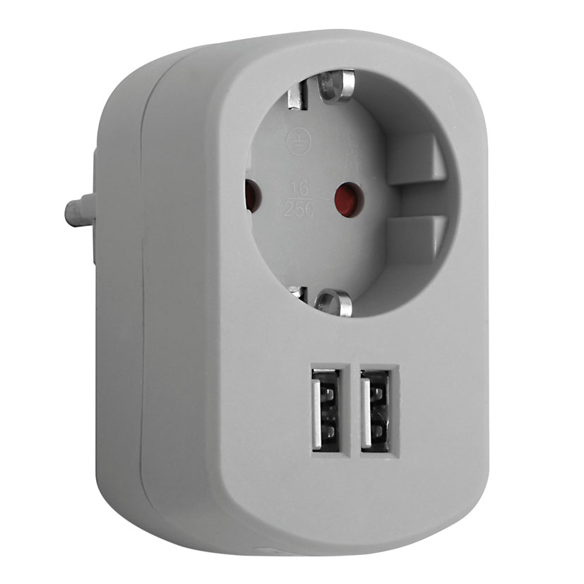 Adaptador base enchufe + USB SIMON