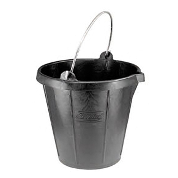 Cubo de obra plástico KANGURO c/pico 15 L negro