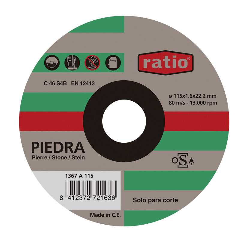 Discos de corte fino de piedra RATIO. 25 unidades