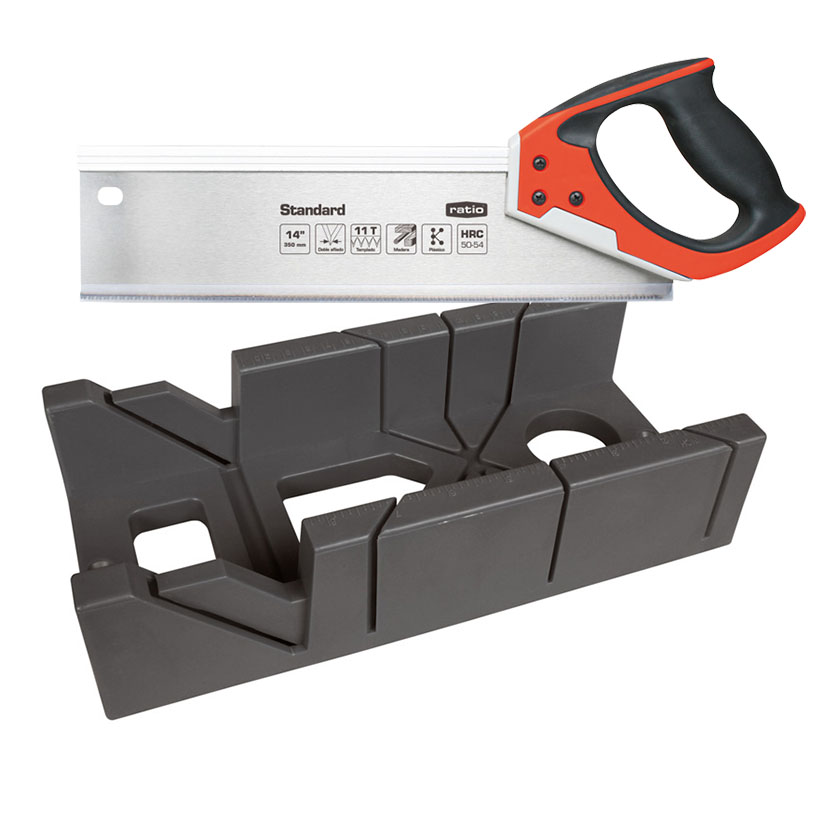 Guía cortaingletes RATIO con serrucho de 350 mm