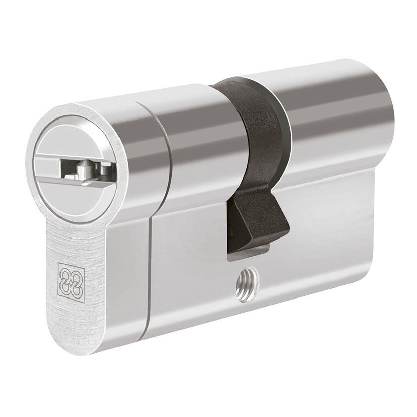 CILINDRO SEG. 33x33 mm. MPRO. LATÓN. C88 - Niquelado. 70 mm. 35-35.