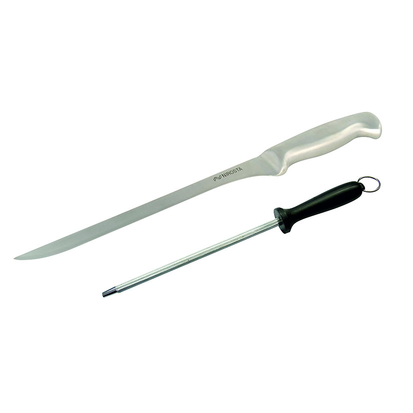 Set FACKELMAN cuchillo jamonero y chaira