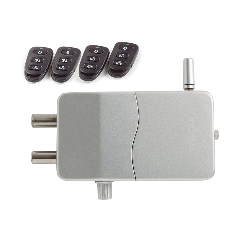 CERRADURA INVISIBLE CON ALARMA. PLATA