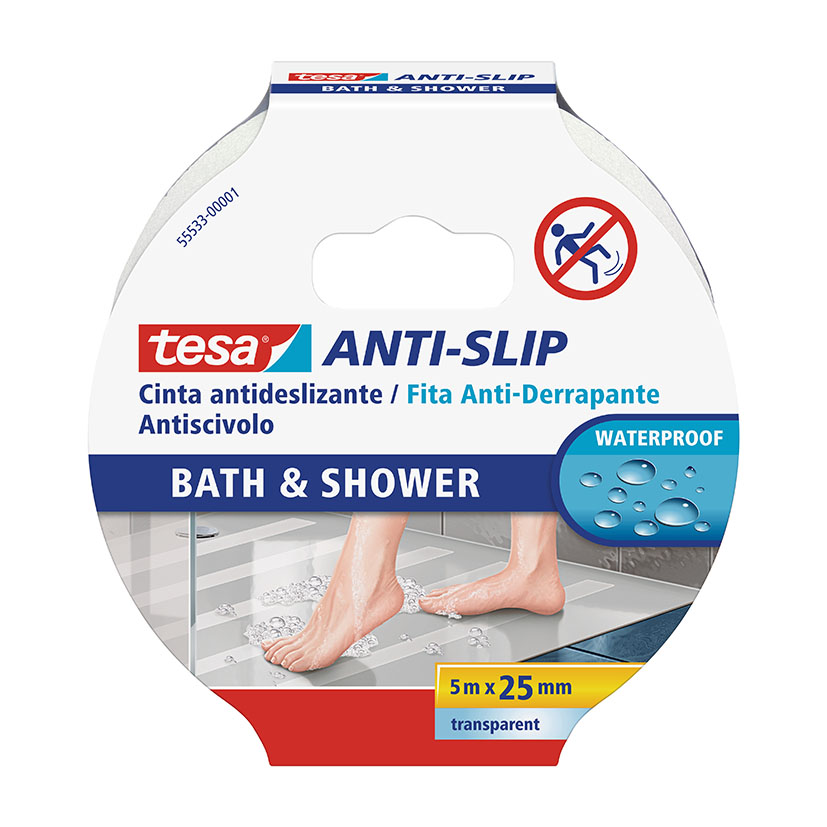 Cinta antideslizante TESA baño y ducha 5 m x 25 mm