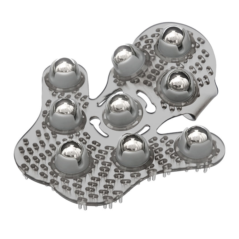 Guante masajeador con bolas inox.